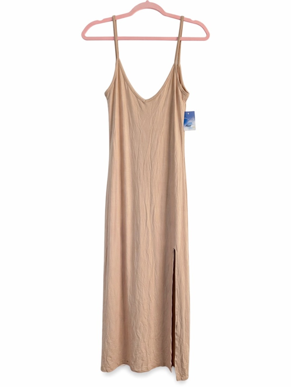 NWT Abound Tan Slip Maxi Dress with Side Slit